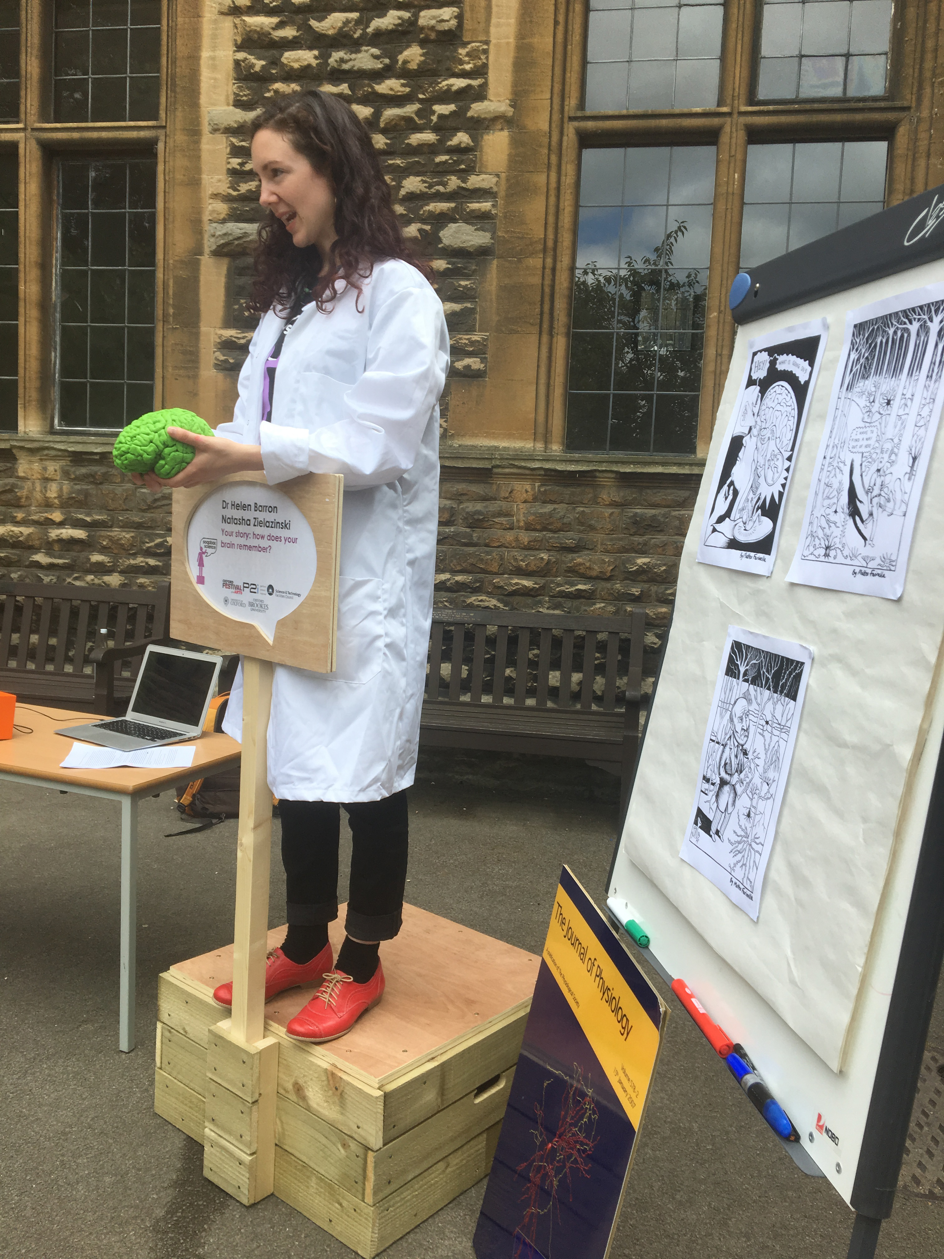 Unit scientist Helen Barron in action on top of a soap box!