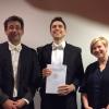 After the viva: the happy student (centre) and two satisfied Examiners.