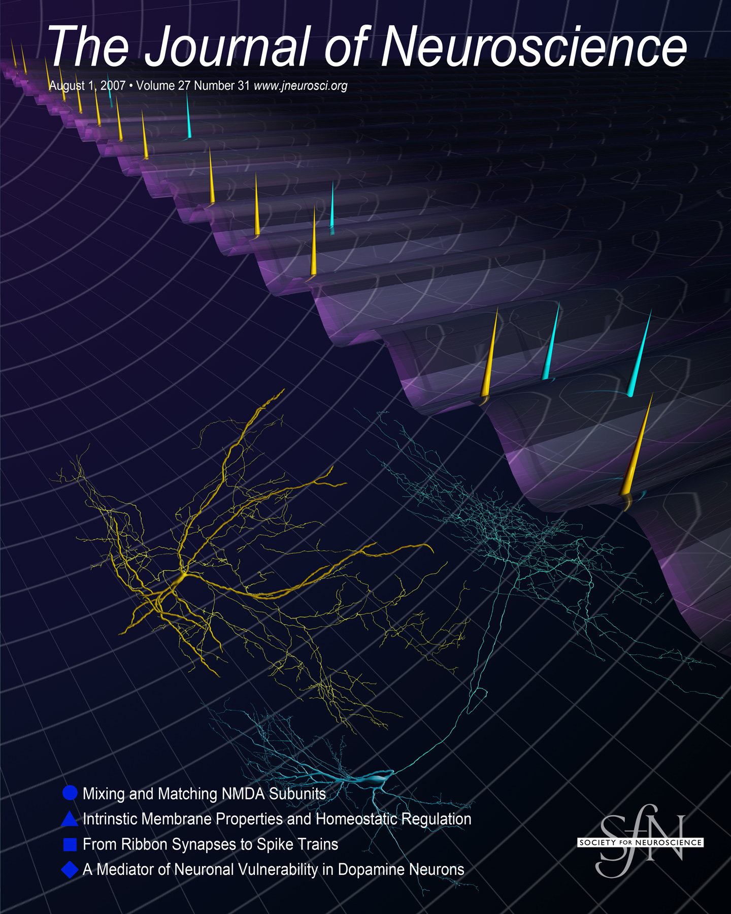 August 1st 2007 cover of Journal of Neuroscience
